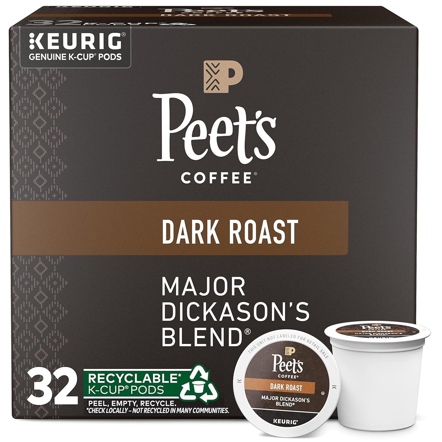 Major Dickerson Dark Roast Kaffeepads für Einzelportionen – 10 Stück