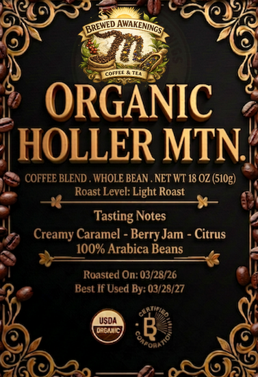 Organic Holler Mountain – Heller Röstgrad Ganze Kaffeebohnen, 510g