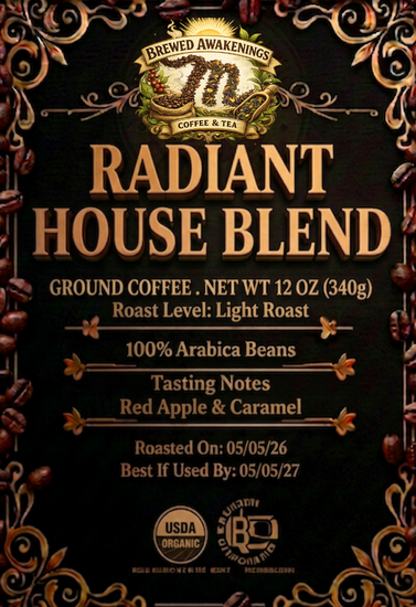 Radiant House Blend — Light Roast Ground Coffee, 12oz