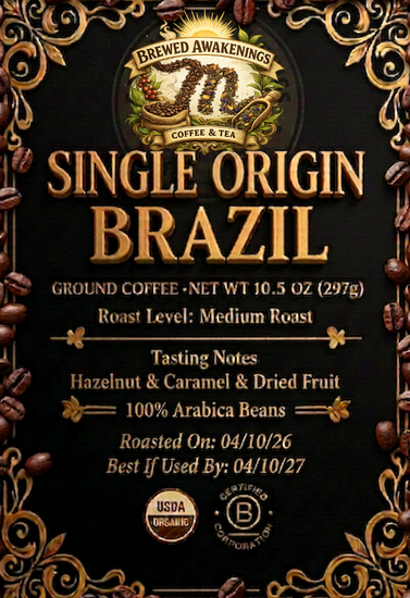 Single Origin Brazil — Medium Roast Ground Coffee, 10.5oz