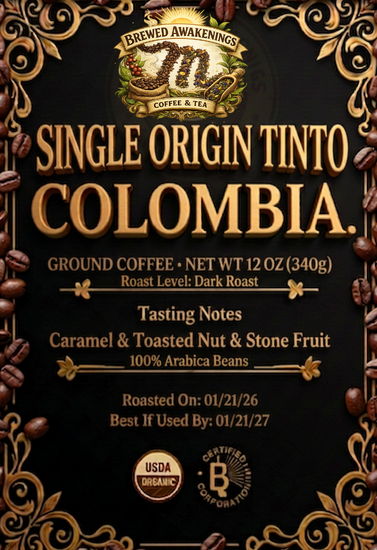Single Origin Colombia — Dark Roast Ground Coffee, 12oz