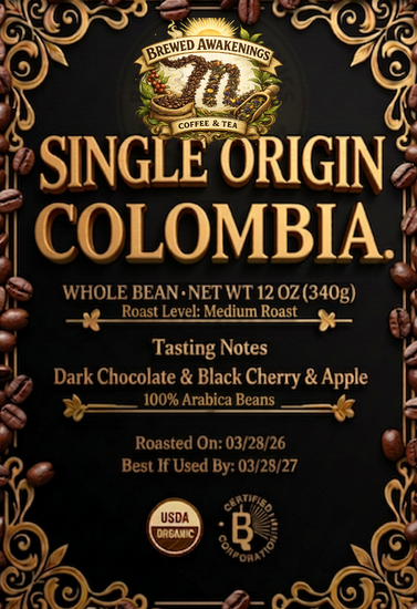 Single Origin Colombia — Medium Roast Whole Bean Coffee, 12oz