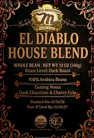 El Diablo House Blend – Dark Roast Ganze Kaffeebohnen, 340g