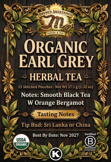 Organic Earl Grey Herbal Tea — 15 Pouches