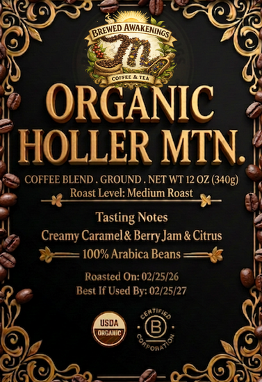Organic Holler Mountain — Medium Roast Ground Coffee, 12oz