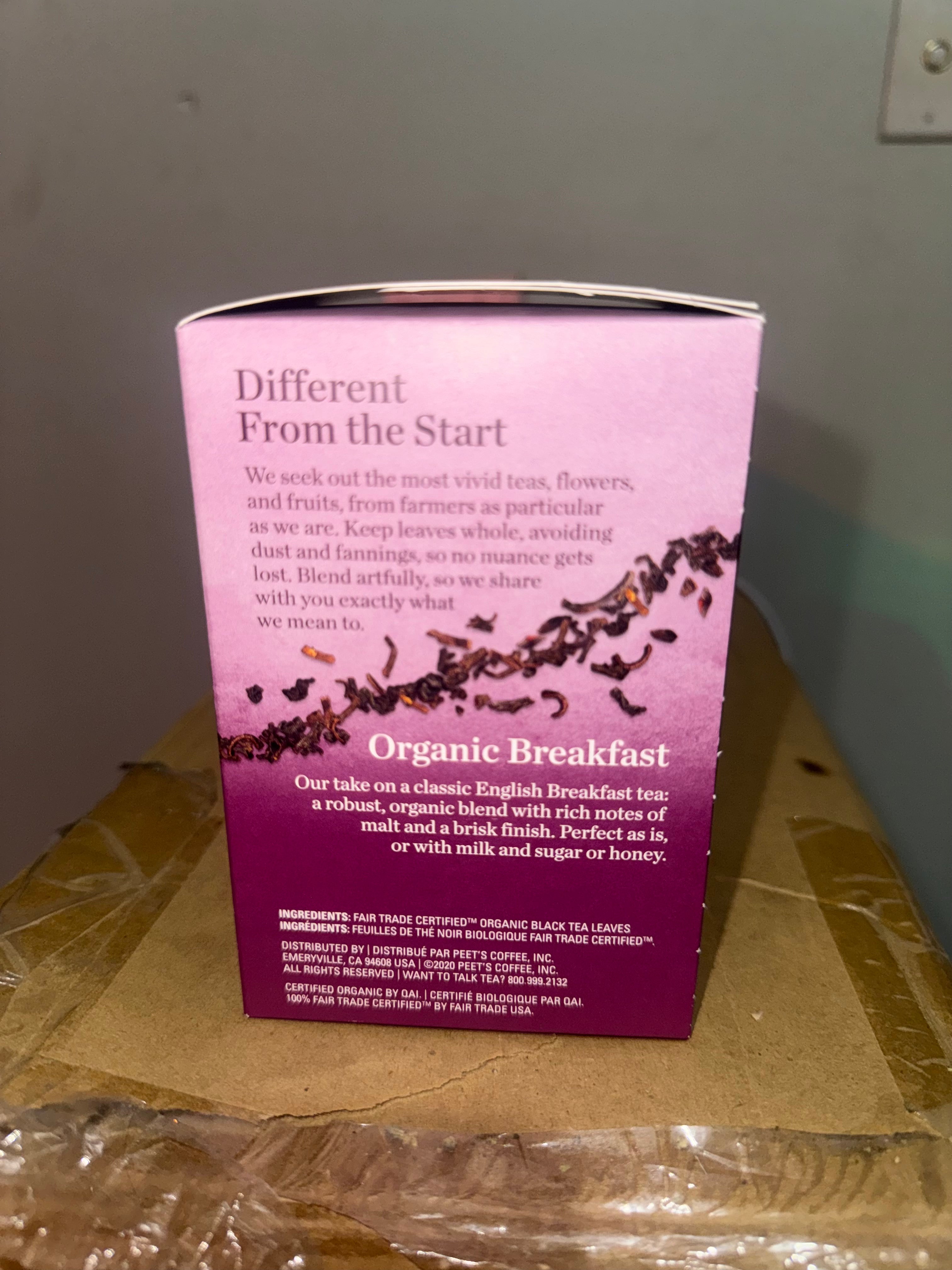 Mighty Leaf Whole Leaf Organic Breakfast Tea, 15 Tea Bags Individual Pyramid-Style Tea Sachets Of Organic Caffeinated Black, Delicious Hot Or Iced, Sweetened Or Plain