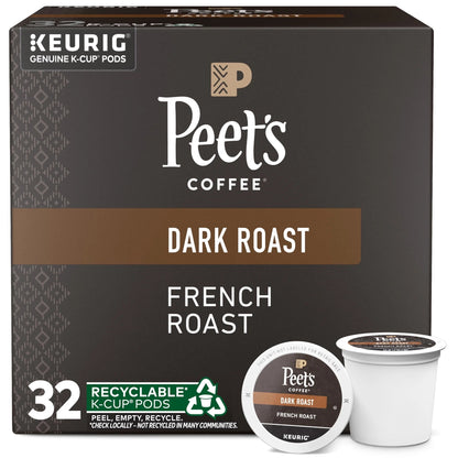 Dosettes de café à servir une tasse « French Roast » à torréfaction foncée — Paquets de 10 et 32
