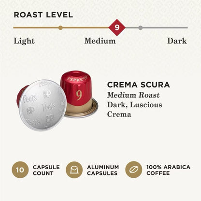 Crema Scura Intensity 9 Espresso Pods — Original Line Compatible, 10ct
