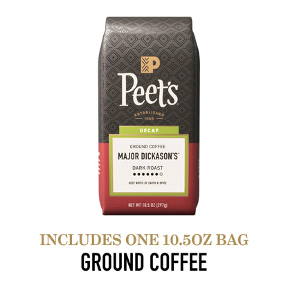 Koffeinfrei Major Dickerson — Dunkle Röstung gemahlener Kaffee, 297g