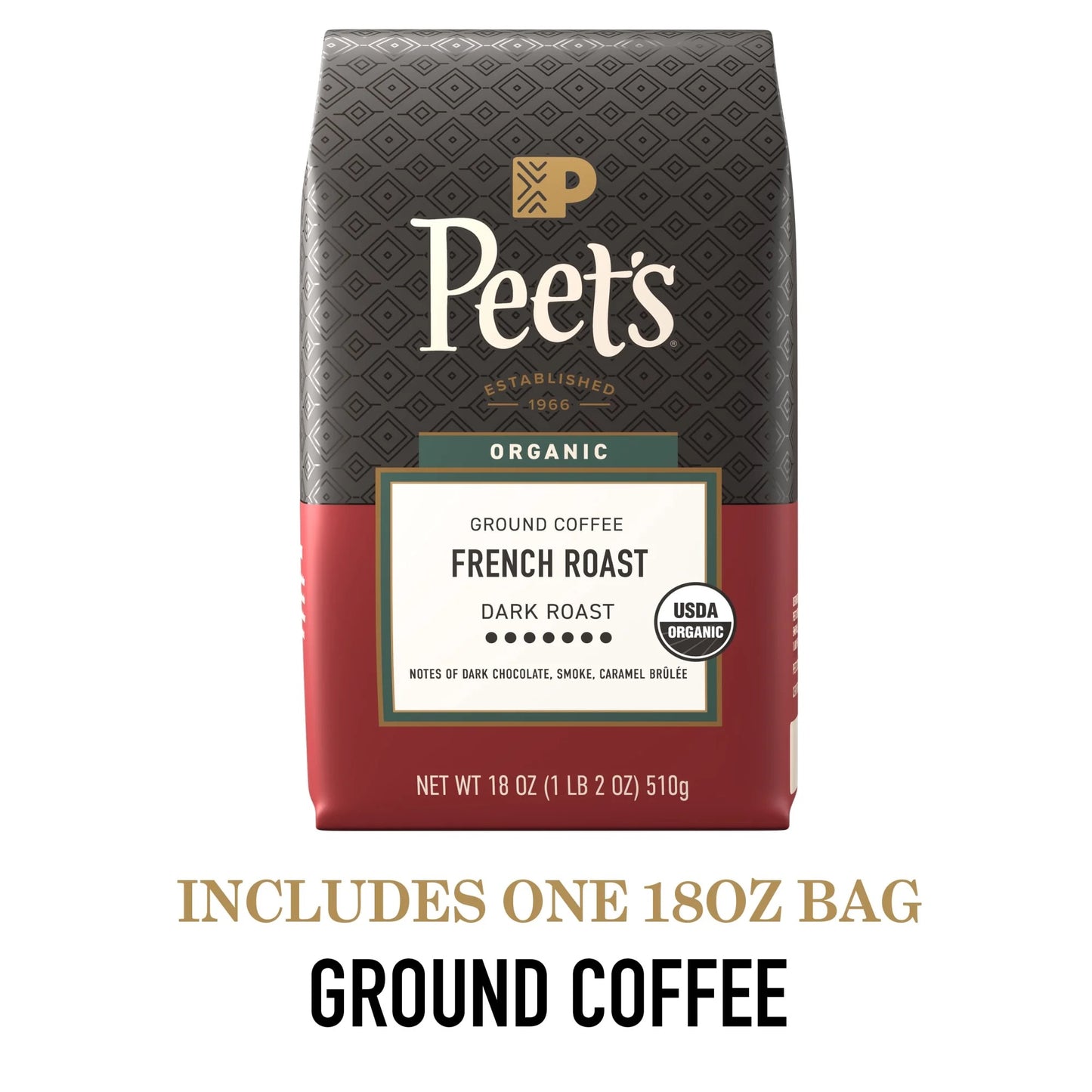 Bio French Roast Mischung – gemahlener Röstkaffee, (510g), (298g)