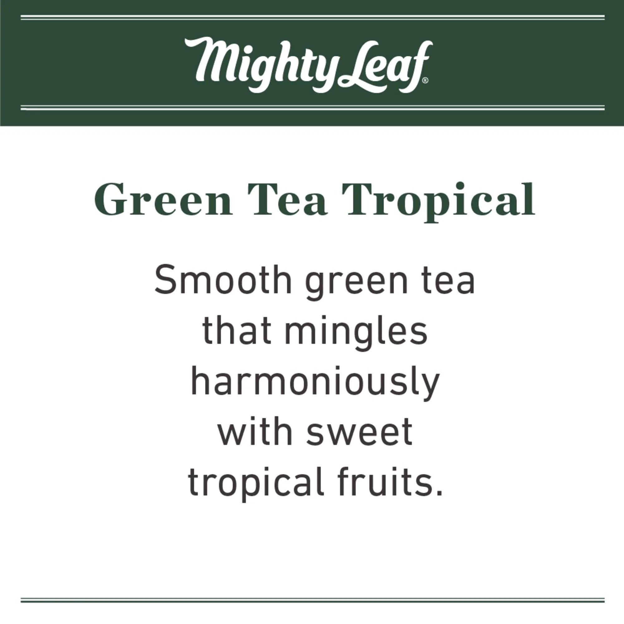 Mighty Leaf Tea Green Tea Tropical, Green Tea, 15 Tea Bags