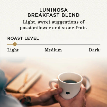 Luminosa Breakfast Blend, Light Roast Ground Coffee - 10.5oz Bag