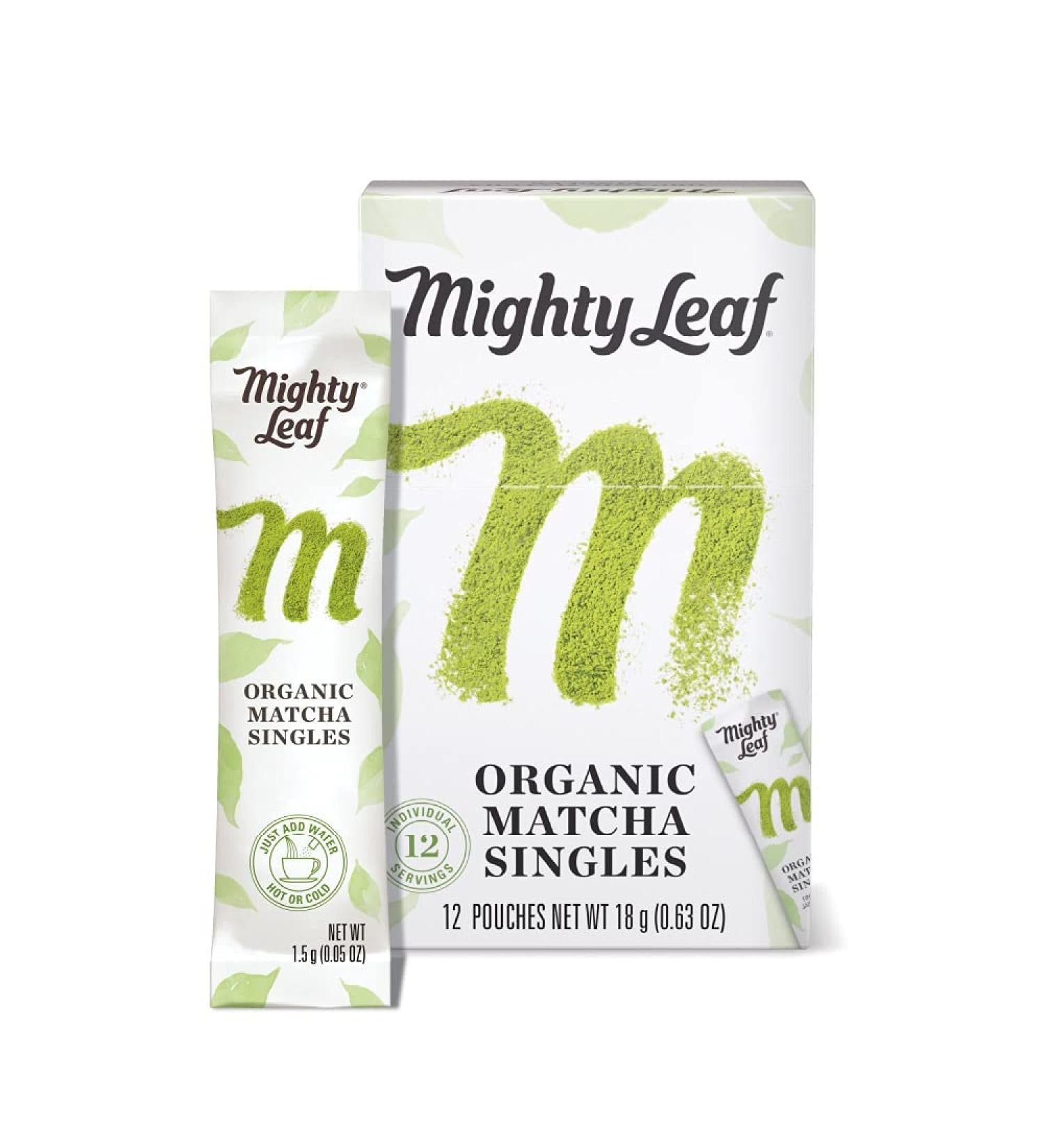 Mighty Leaf Tea, Organic Matcha Green Tea Powder - 100% Unsweetened Japanese Matcha, 12 Single Serve Packets Organic Matcha 12 Count (Pack of 1)
