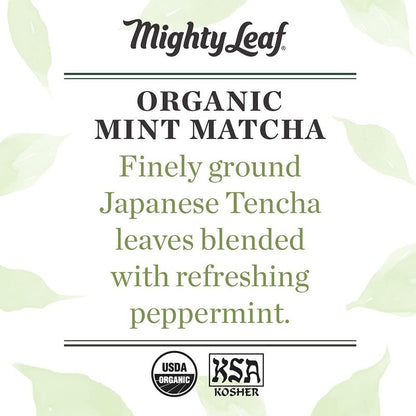 Organic Mint Matcha Green Tea Powder — Unsweetened, 1.5oz Tin