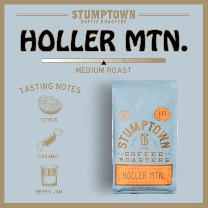 Organic Holler Mountain — Light Roast Whole Bean Coffee, 18oz