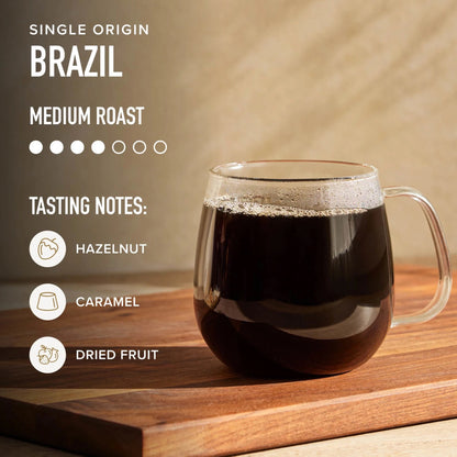 Single Origin Brazil — Medium Roast Ground Coffee, 10.5oz