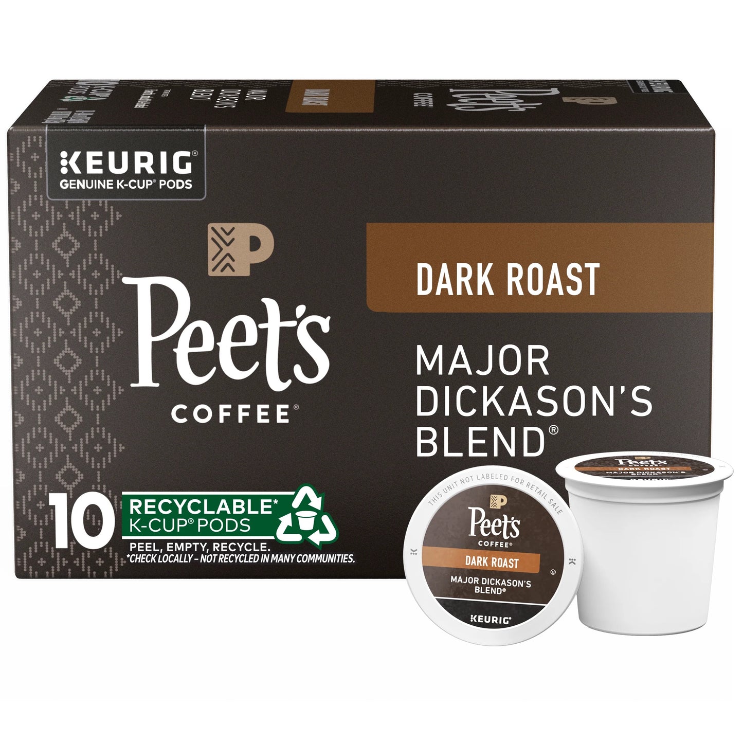 Major Dickerson Dark Roast Single-Serve Coffee Pods — 10 Count