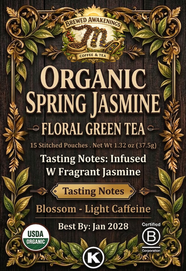 Organic Spring Jasmine Floral Green Tea — 15 Pouches
