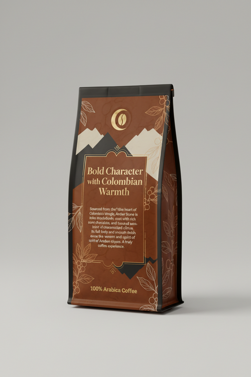 Amber Stone Colombia — Premium Dark Roast Ground Coffee 10 oz